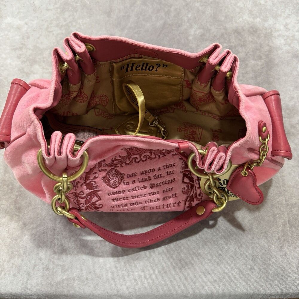 Vintage Y2K Juicy Couture Velour "Once Upon a Time" Purse Bag Pink Fairy NWOT - Picture 8 of 16